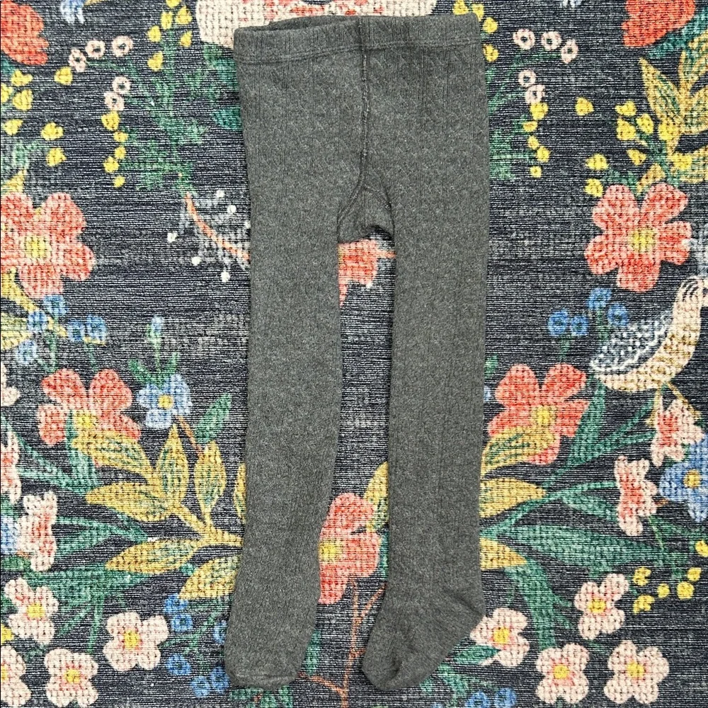 Little Stocking Co. Charcoal Gray Cable-Knit Tights, Size 1-2 Years